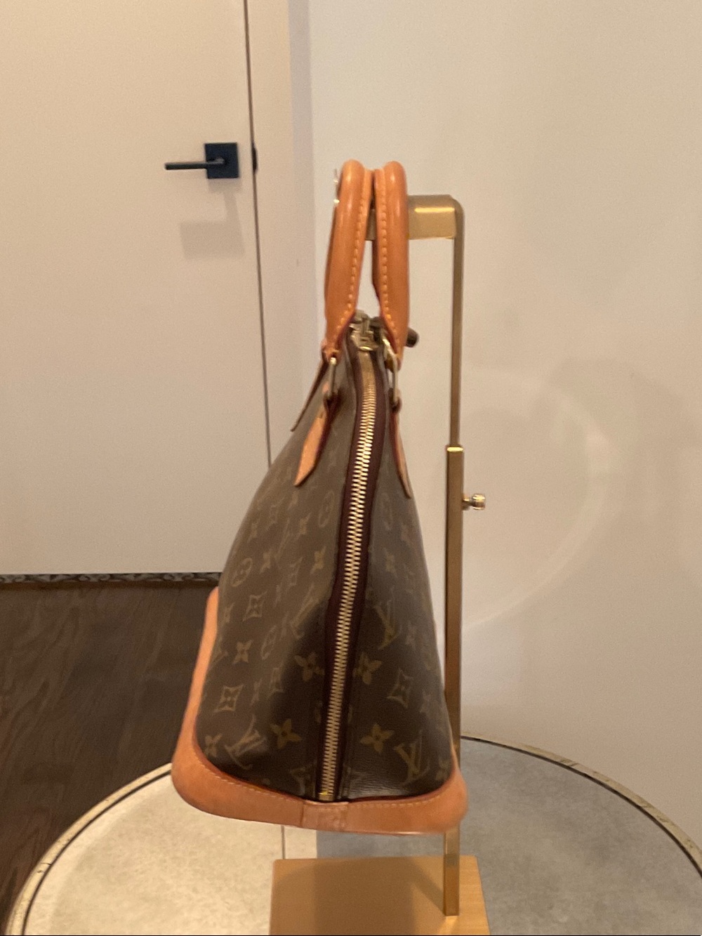 Louis Vuitton Monogram Alma PM Satchel - Brown with Tan Trim - Picture 3 of 10